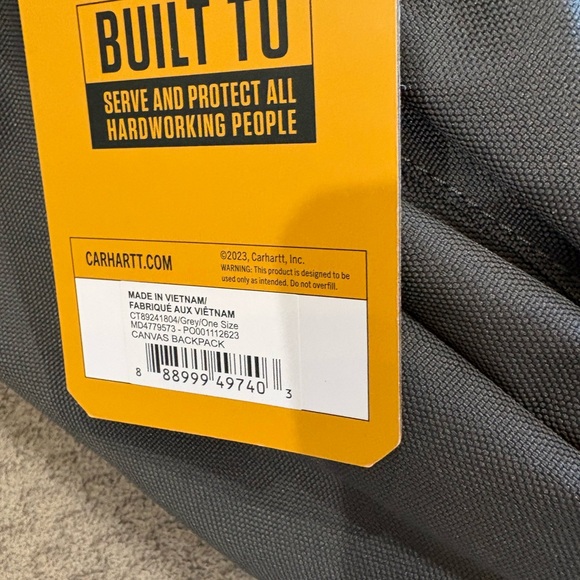 Carhartt Charcoal Backpack with Logo - Picture 4 of 8